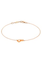 Mina "S" Orange Enamel Bracelet